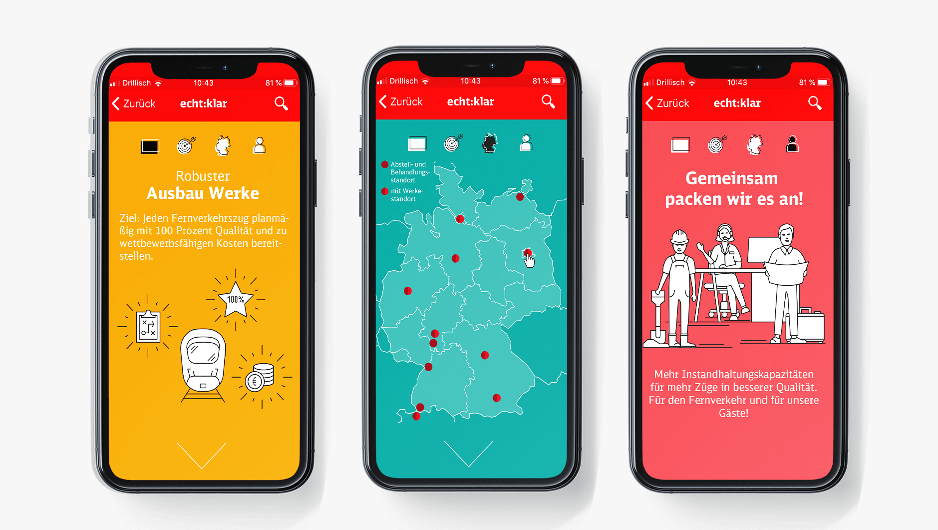 DB mobile app screens
