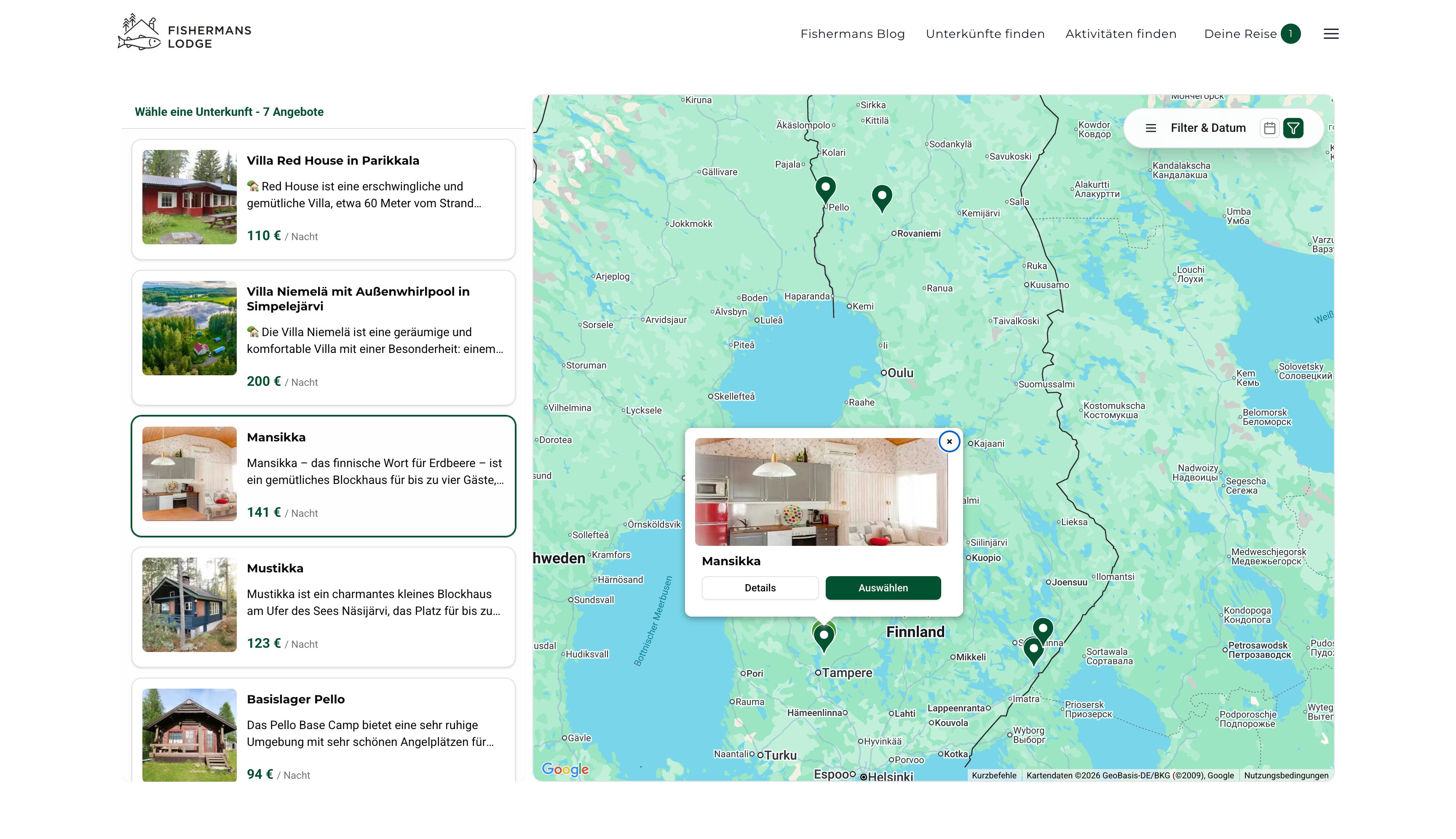 Fishermans Lodge – exhibition stand with green banner