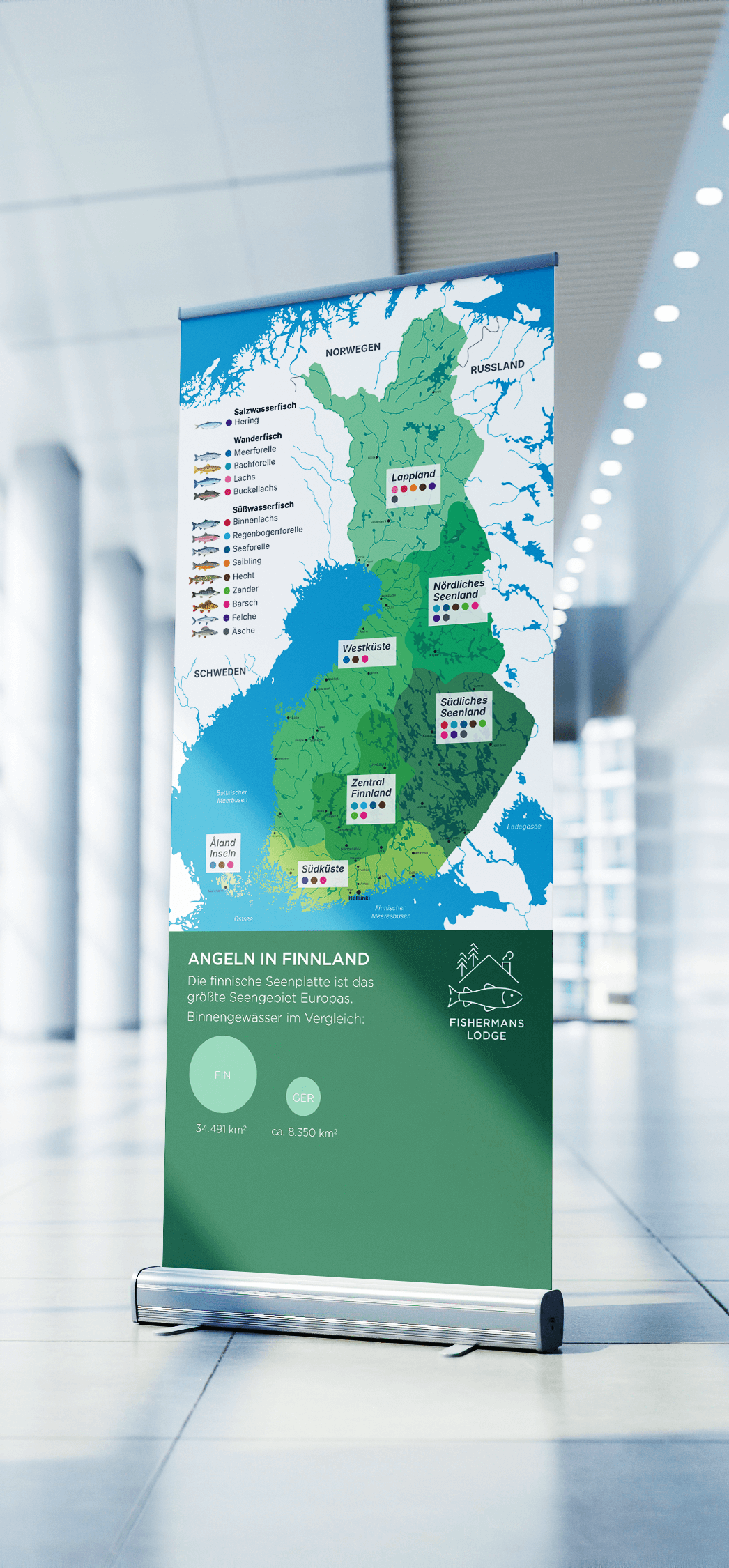 Fishermans Lodge roll-up banner